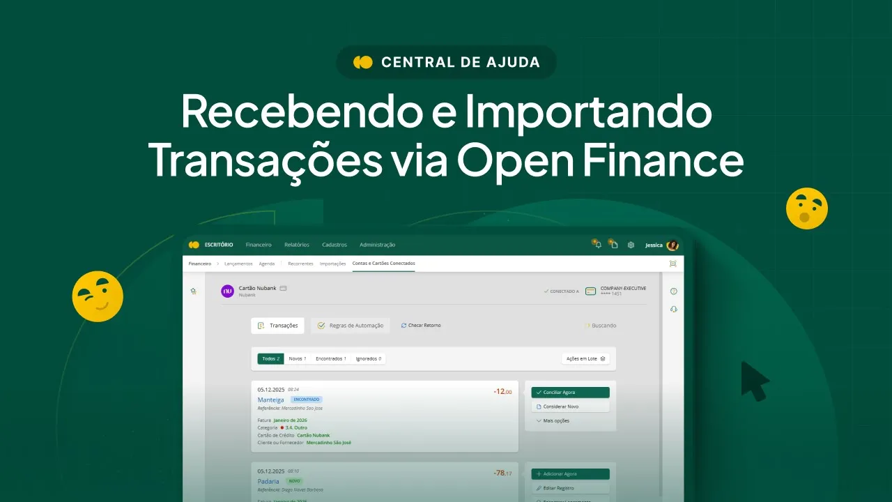 Recebendo e importando transações via Open Finance