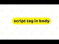 JavaScript - Script Tag in Body Section