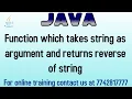 get reverse of string using function in java in hindi
