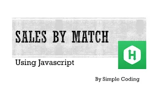 Hackerrank - Sales by Match solved using Javascript