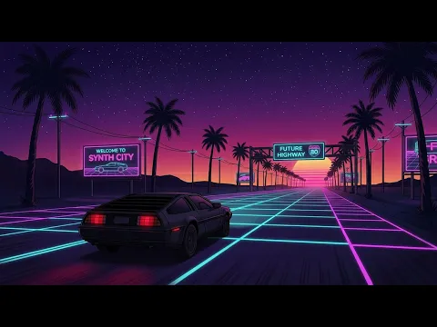 80s Outrun Synthwave — Neon Highway Night Drive | Retrowave & Synthwave Mix