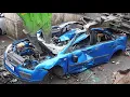 Excavator car dismantler recycling scrap vehicles ELV UK 2020 no commentary
