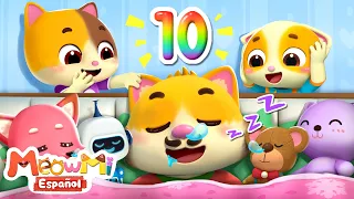 Diez en la Cama | Canción de Números | Canciones Infantiles | MeowMi Family Show Español