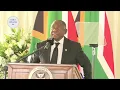 President Ramaphosa jokes with Julius Malema at David Mabuza Funeral.