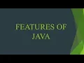 Java tutorials for beginners - Features of Java