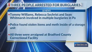 Three people arrested for multiple burglaries in Towanda