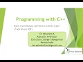 Dr Abraham A - Programming with C Session 2 Input Output Data types