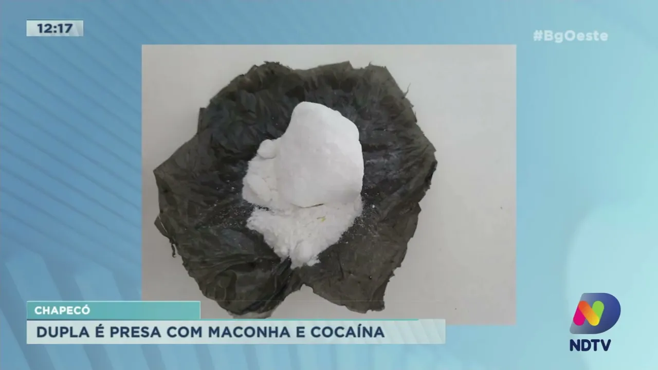 Chapecó: dupla é presa com maconha e cocaína