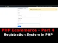 PHP Ecom Part 4 How to make registration system in PHP Register users in PHP