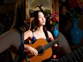 Lagu Music Song '' Alone Under the Moonlight'' Chinese beautiful Girl playing guzheng with beauty natural