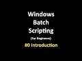 Hindi Windows Batch Scripting Introduction