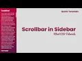 How to Add Scrollbar in Sidebar using HTML and CSS Sidebar Scroll CSS codehal