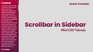 How to Add Scrollbar in Sidebar using HTML and CSS Sidebar Scroll CSS codehal