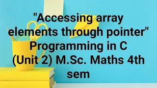 Accessing array elements through pointers english