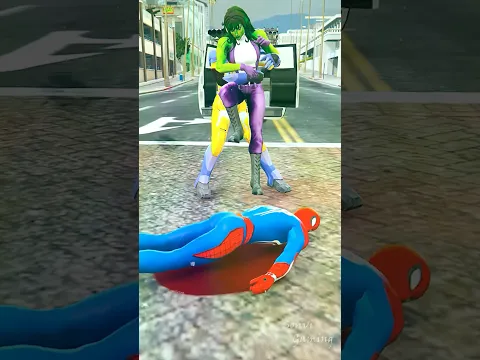 Unconscious SpiderMan Heel His Help And Rescued She Hulk From Wolverine Traps #shorts #ytshorts #gta