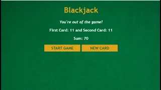 Speed Coding HTML CSS Javascript - Black Jack game