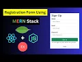 Registration Form using MERN Stack Sign Up Form with MongoDB Express JS React JS and Node JS