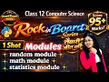 Python Modules random statistics and math module 1 Shot CBSE Class 12 Computer Science