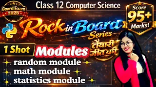 Python Modules random statistics and math module 1 Shot CBSE Class 12 Computer Science