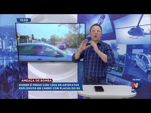 Homem é preso com 1,5kg de artefatos explosivos em carro com placas do RS