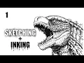 Legendary Godzilla PART 1 - Sketching Inking