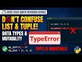 Python Data Types Mutability Explained with PYQs Class 11th Python Revision CBSE 2027