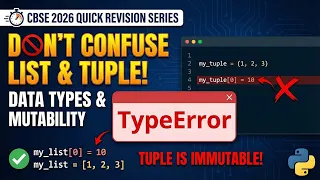 Python Data Types Mutability Explained with PYQs Class 11th Python Revision CBSE 2027