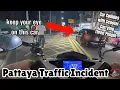 Pattaya Road Rage Chaos! Man Attacks Scooter with 3 Riders!