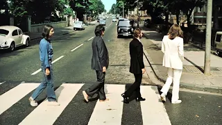 The Beatles Walking Across Abbey Road