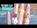 5 CUTE Clay Ring Designs Polymer Clay Tutorial