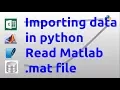 Importing data in python Read mat file
