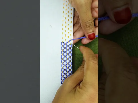 Simple hand embroidery border tutorial #embroidery #loopstitch #sewing #beginnersstitch #crochet