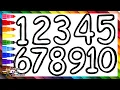 Draw and Color the Numbers from 1 to 20 1 -2 0 Learn Colors and Numbers Drawings for Kids