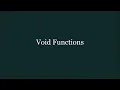 Void Functions User Defined Functions Functions C Tutorial