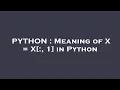 PYTHON Meaning of X X 1 in Python