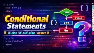 Lecture 13 Conditional Statements in Python if if-else if-elif-else and Nested if Explained