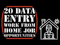 20 Data Entry Work From Home Job Opportunities