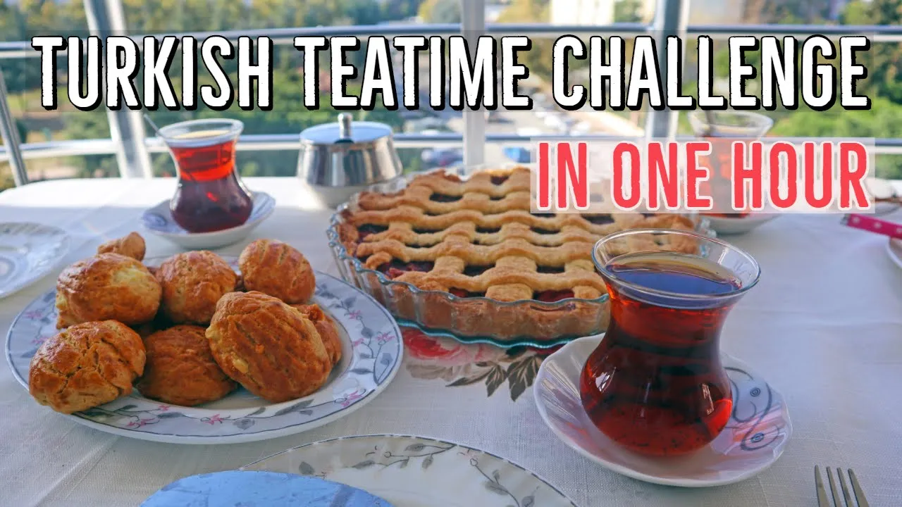 Turkish Tea Time Challenge In One Hour / Fruit Pie & Poacha In Food Processor