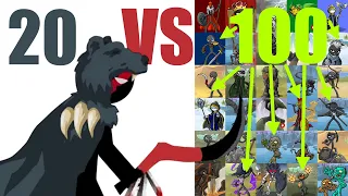 20 Sicklebears Vs 100 All Units - Stick War Saga