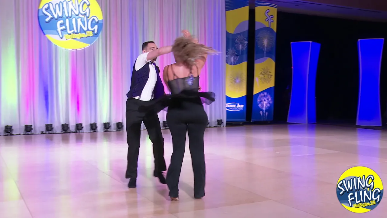 Swing Fling 2019 ProAm Spotlight Leader Michael Gehrling with Victoria Andromalos Dale