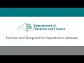 Review and Respond to Department Notices Demonstration
