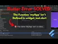 Flutter Error SOLVED The Function myApp Isn t Defined in widget - test dart