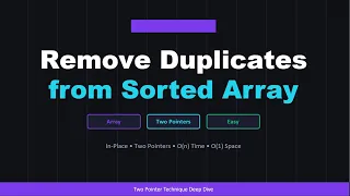 Remove Duplicates from Sorted Array LeetCode 26 Two Pointers JavaScript DSA Hindi