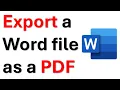 Export a Word file as a PDF