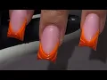Work with me 4 week fill redesign orange summer swirl acrylic nails