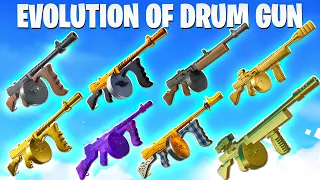 Evolution of Drum Gun in Fortnite Chapter 1 Season 4 - Chapter 6 Season 2