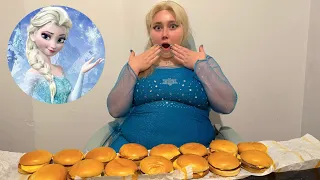 elsa vs 15 cheeseburgers 