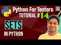 Python for Testers - Sets in Python Python Beginners Tutorial