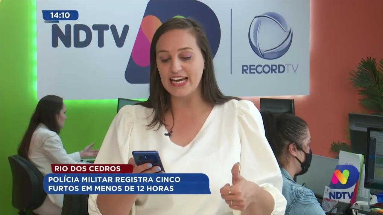 Rio dos Cedros: Polícia Militar registra cinco furtos em menos de 12 horas