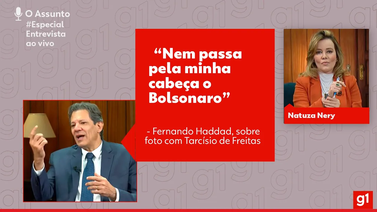 "Nem passa pela minha cabeça o Bolsonaro", diz Haddad sobre foto com Tarcísio de Freitas I O ASSUNTO